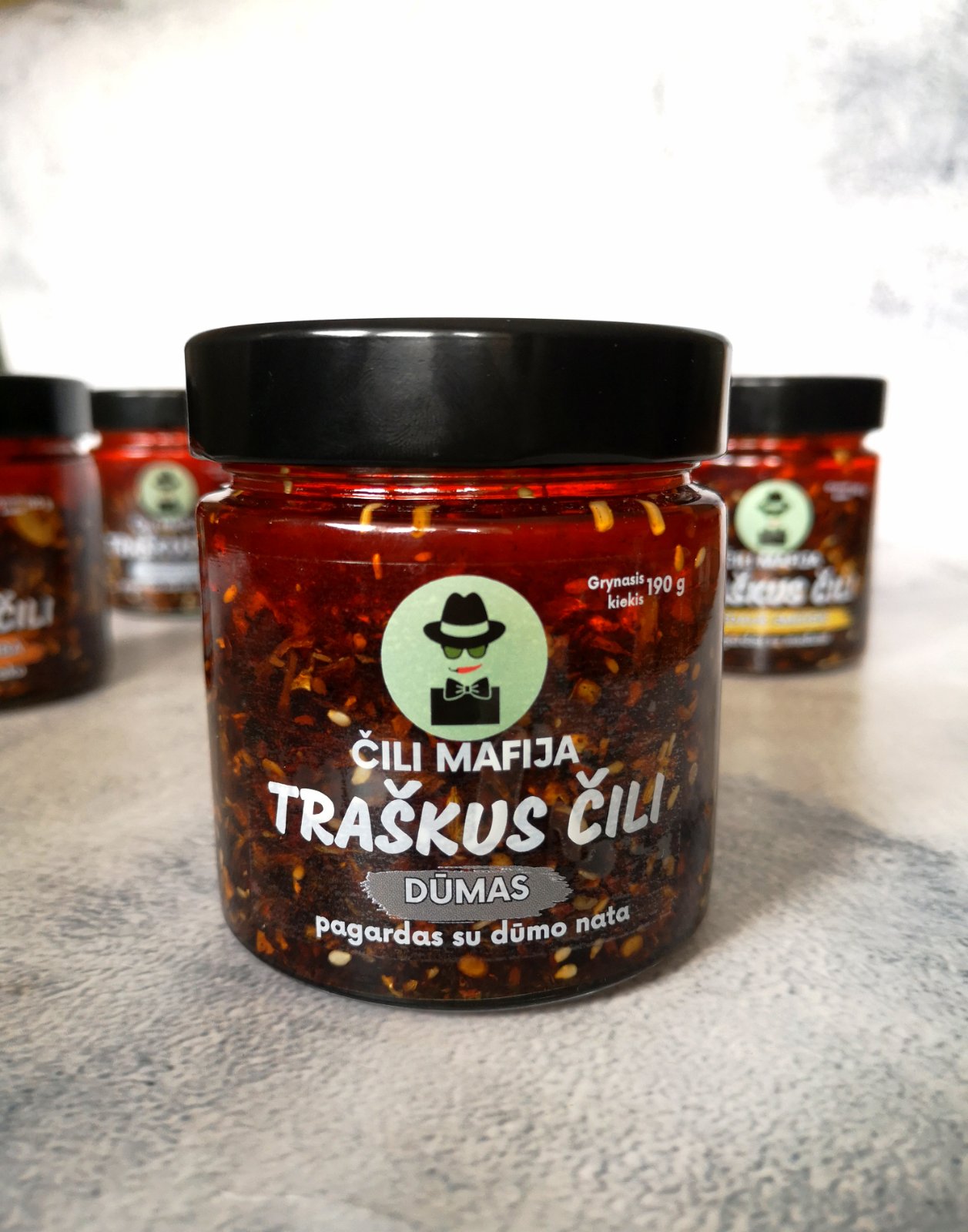 Traškus Čili aliejus DŪMAS, 190 g - Image 2