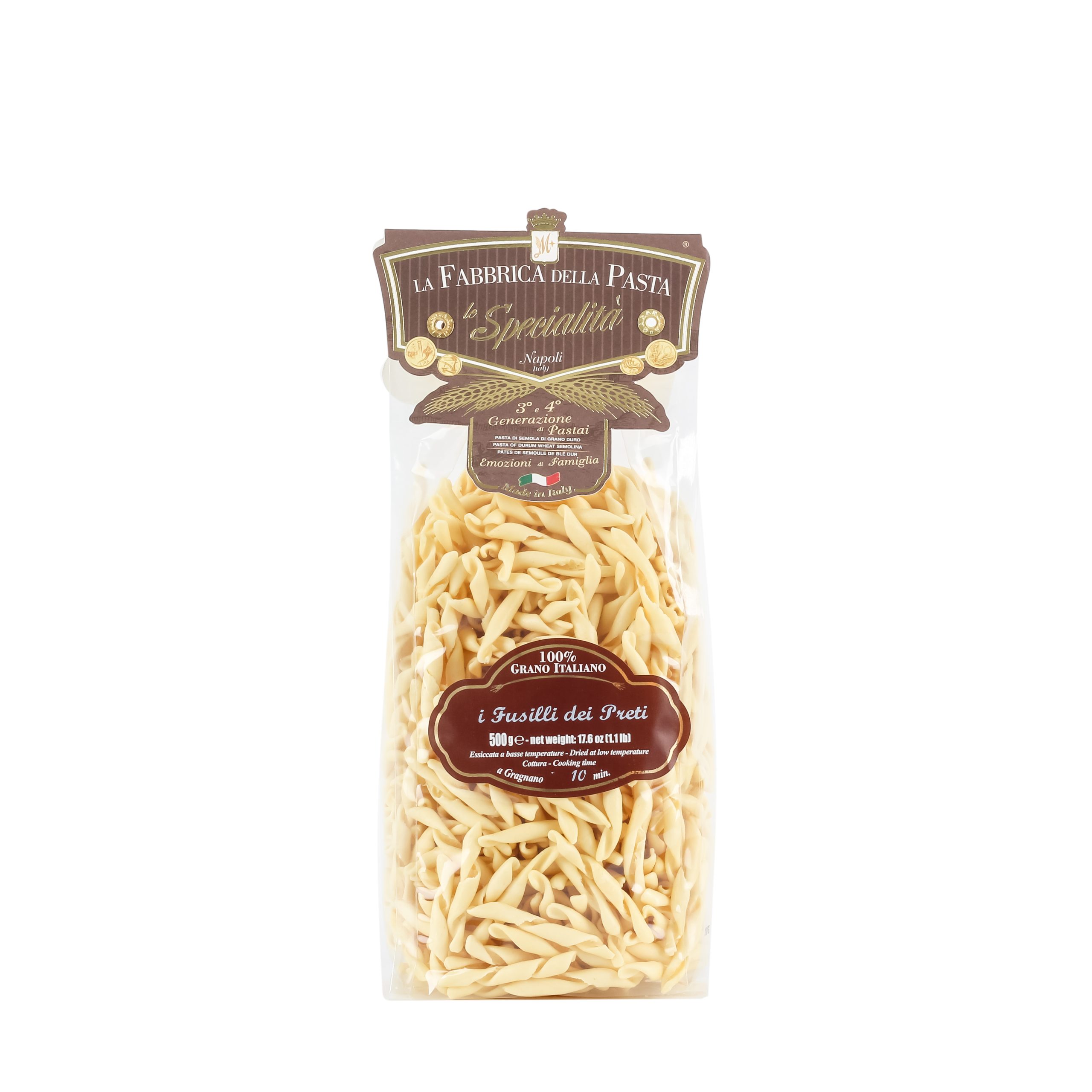 Kietagrūdžių kviečių makaronai Fusilli dei Pretti, 500 g