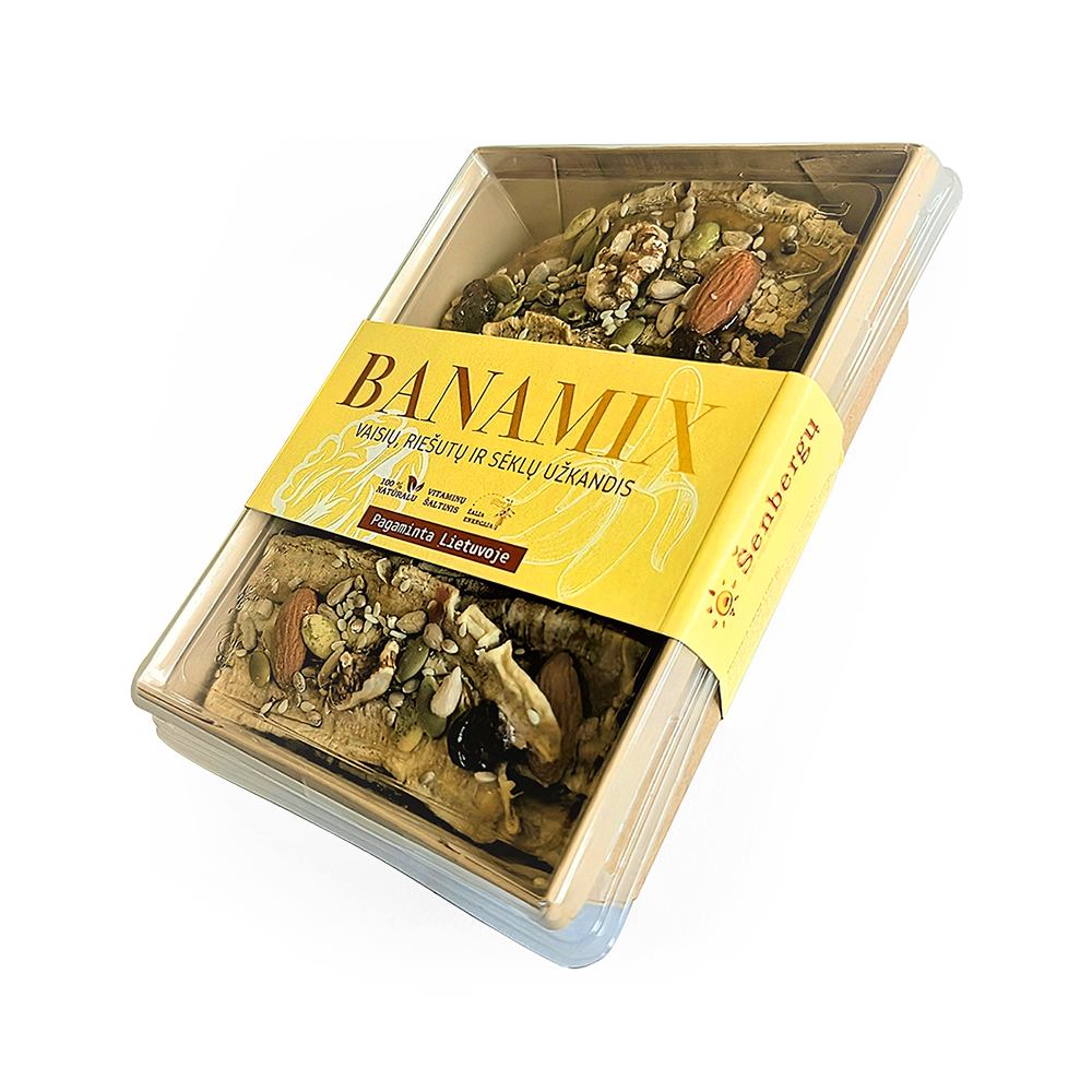 BANAMIX – vaisių, riešutų ir sėklų užkandis, 200 g